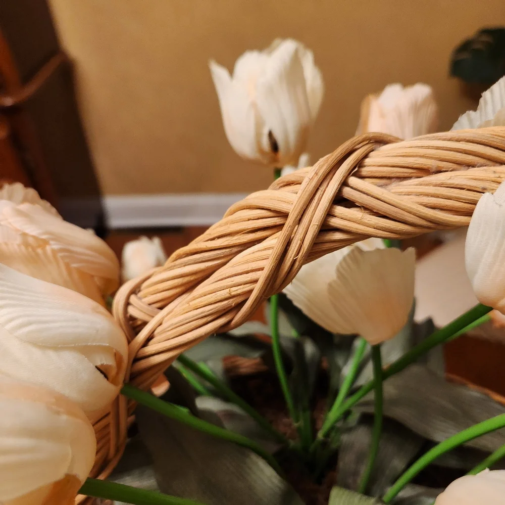 Vintage faux tulip floral arrangement